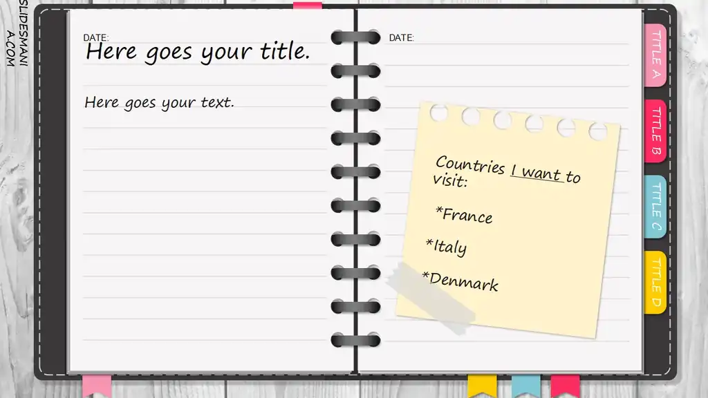 My Notes, digital journal template.