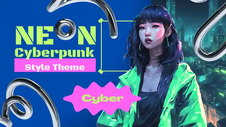 Neon Cyberpunk Style Theme Slides