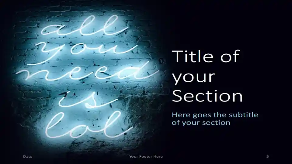 Neon Signs Template for PowerPoint and Google Slides