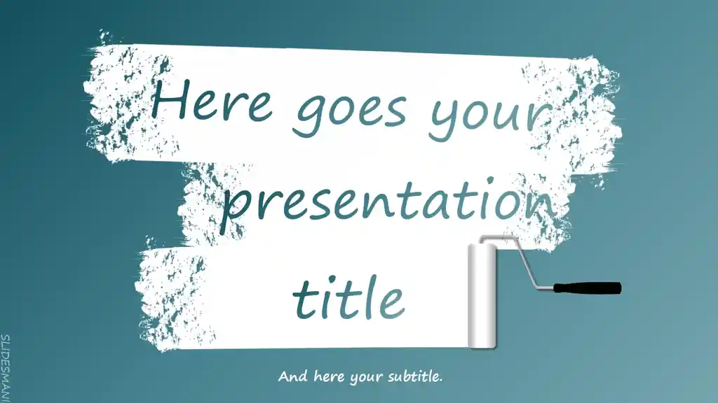 Paint Roller, simple free presentation template.