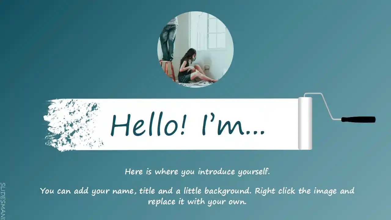 Paint Roller, simple free presentation template.