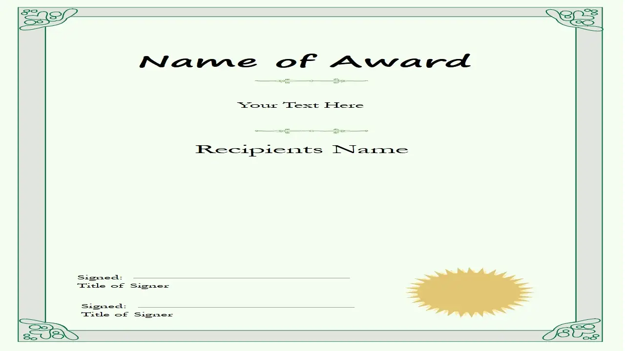Portrait Certificate Template