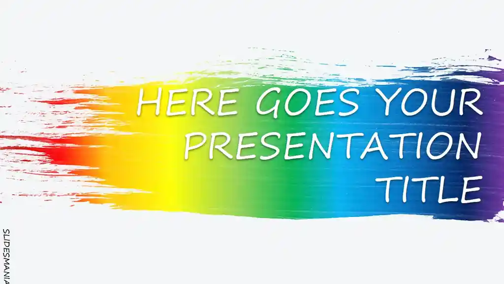 Rainbow-Brush Free template for Google Slides or PowerPoint presentations