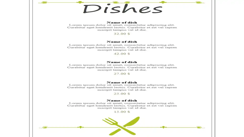 Restaurant Menu PowerPoint Template