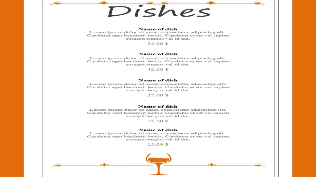 Restaurant Menu PowerPoint Template