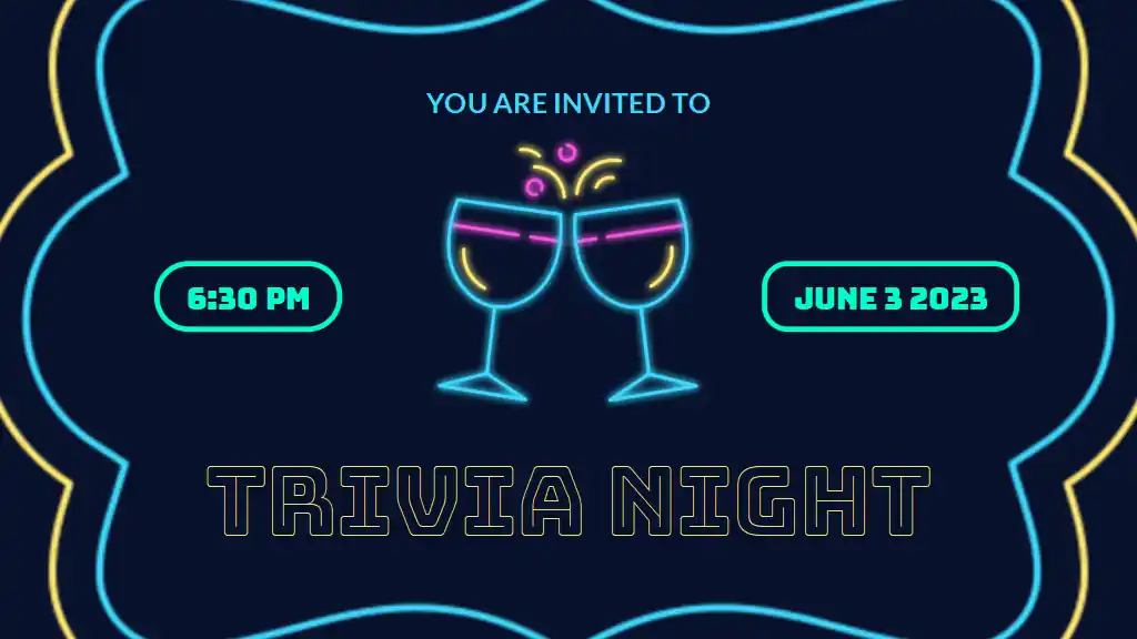 Retro Neon Trivia Night Game