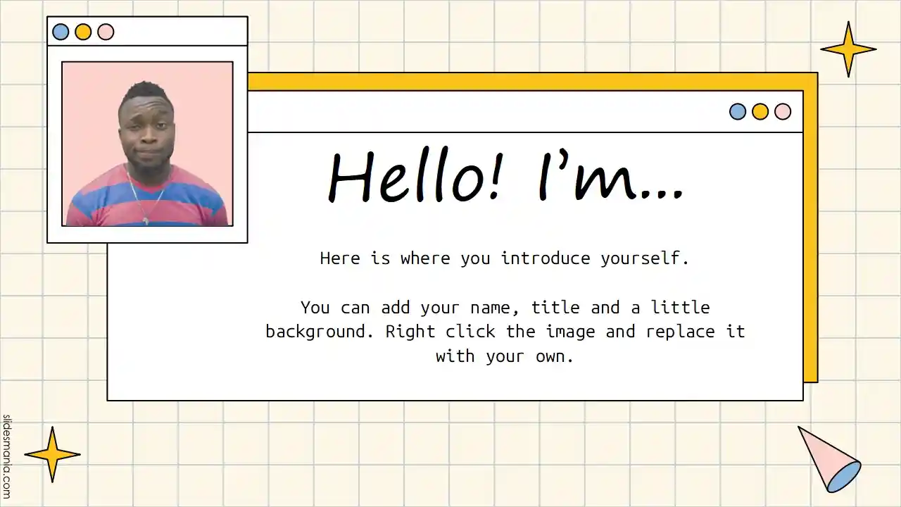 Simple retro interface free ppt, Canva and slides template.