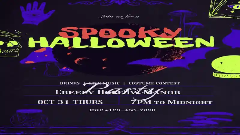 Spooky Halloween Party Poster Slides