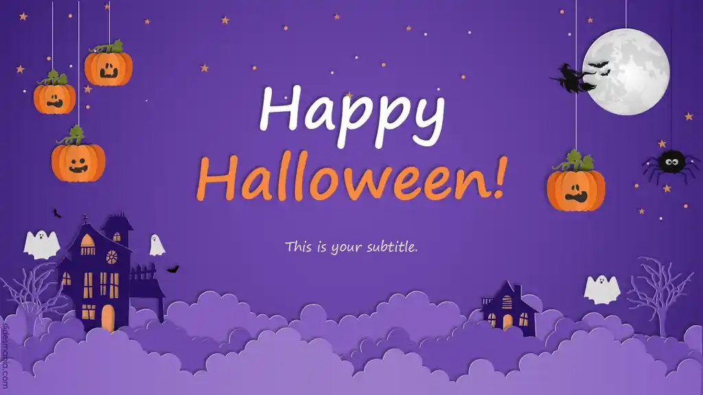 Spooky Paper Cut Happy Halloween free Template